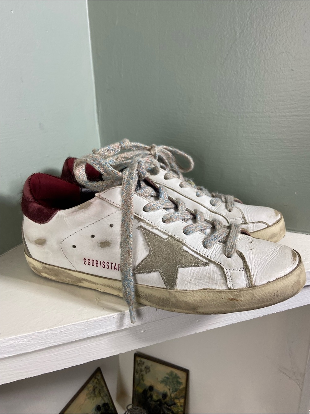 Authenticated Golden Goose Super Star Distressed Leather Sneakers Shoes 38 [CH]